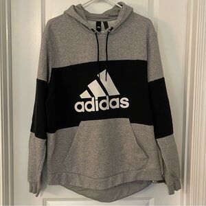 Adidas Men's XL Hoodie in Gray and Black